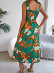 Flowers Print Suspender Corset Dress Ins Fashion Holiday Beach Long Dresses Summer Clothing For Women