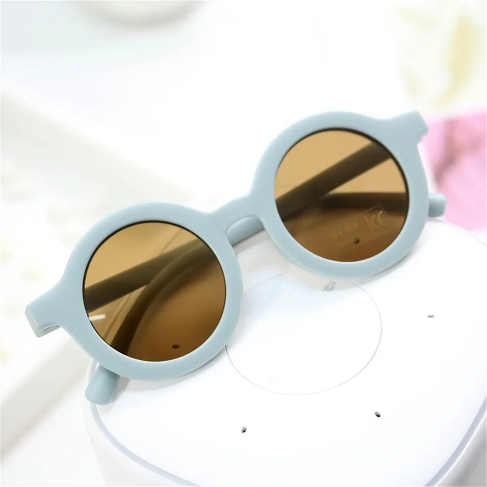 Children's Sunglasses Infant's Retro Solid Color Ultraviolet-proof Round Convenience Glasses Eyeglass For Kids Wholesale