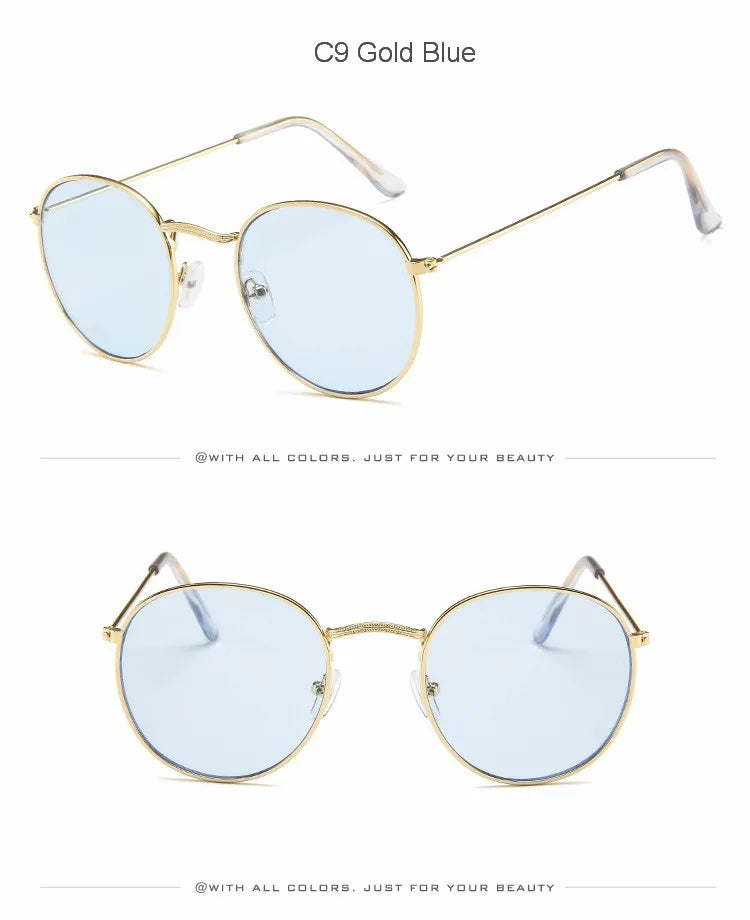 MYT_0306 Sunglasses Women 2020 Classic Vintage Oval Sun Glasses Eyewear Round Mirror Small Metal Frame Oculos De Sol Gafas UV400