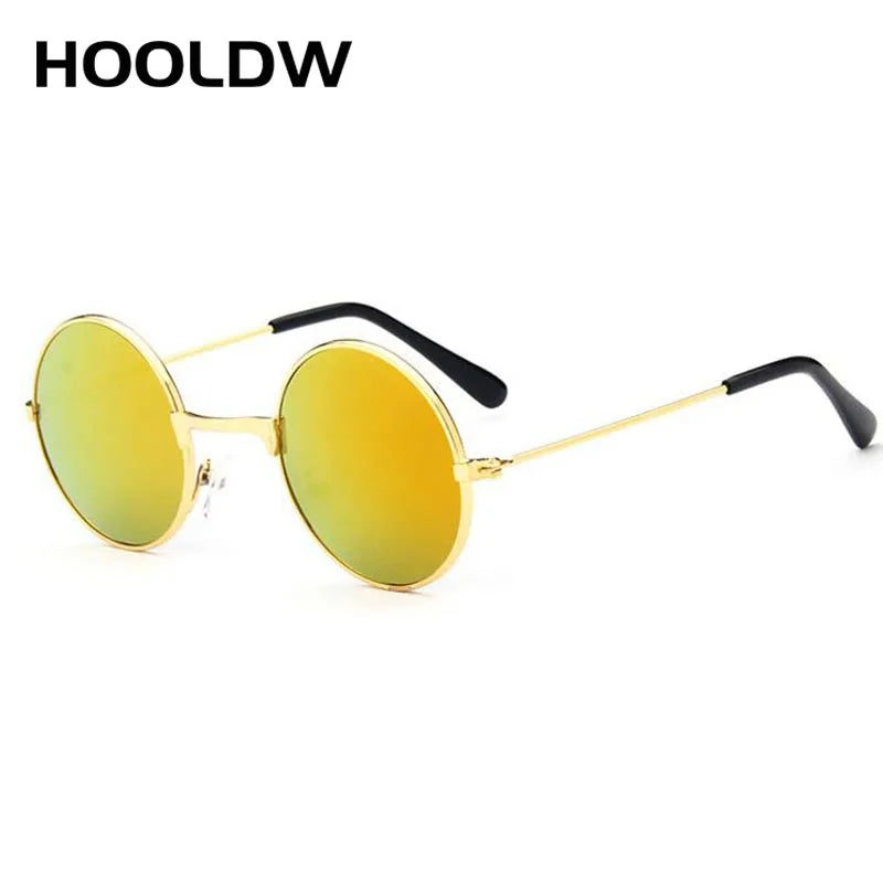 HOOLDW Vintage Small Round Kids Sunglasses Metal Frame Children Sun Glasses Boys Girls Baby UV400 Goggles Glasses Oculos De Sol