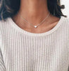 Double Layer Heart Pendant Chain Necklace Women Gold Color Choker Statement Necklaces Multilayer Bohemia Jewlery Gifts