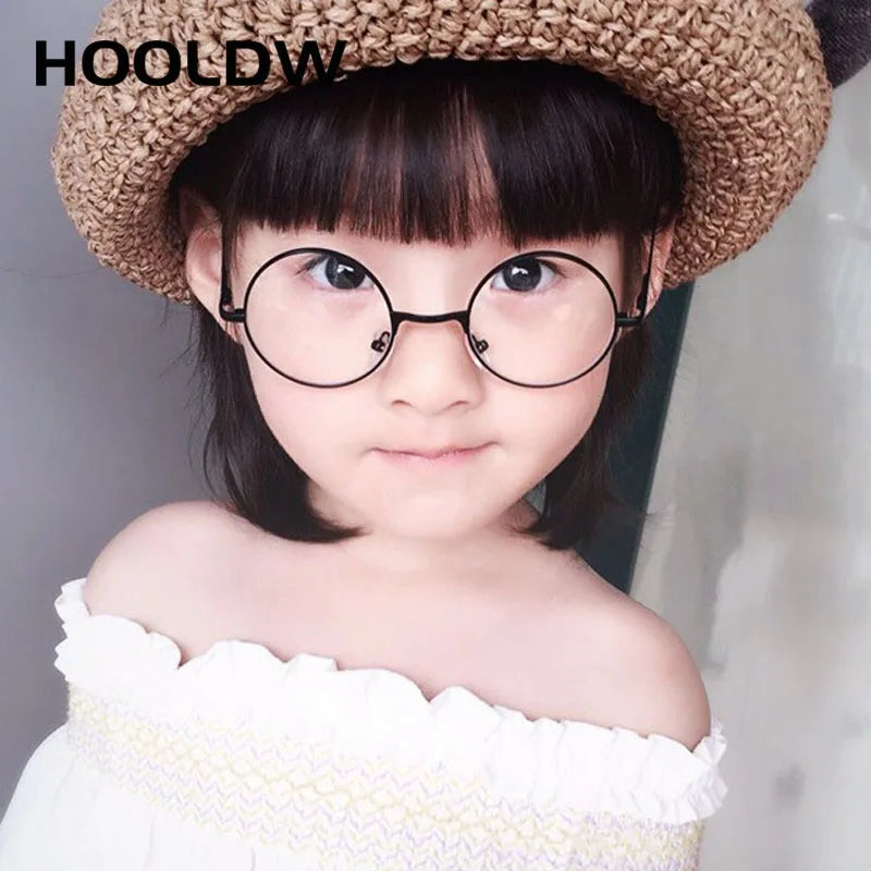 HOOLDW Vintage Small Round Kids Sunglasses Metal Frame Children Sun Glasses Boys Girls Baby UV400 Goggles Glasses Oculos De Sol