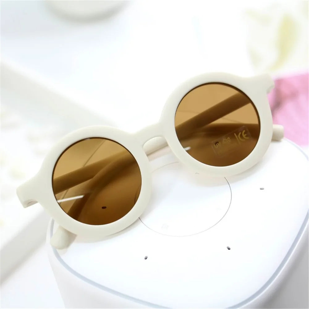 Children's Sunglasses Infant's Retro Solid Color Ultraviolet-proof Round Convenience Glasses Eyeglass For Kids Wholesale