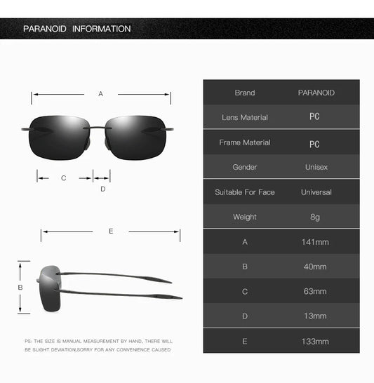 PARANOID Vintage UV400 Protection Sunglasses Men's Sun Glasses For Men Driving Black Goggles Oculos Male 8 Colors Model 8511