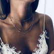 Double Layer Heart Pendant Chain Necklace Women Gold Color Choker Statement Necklaces Multilayer Bohemia Jewlery Gifts