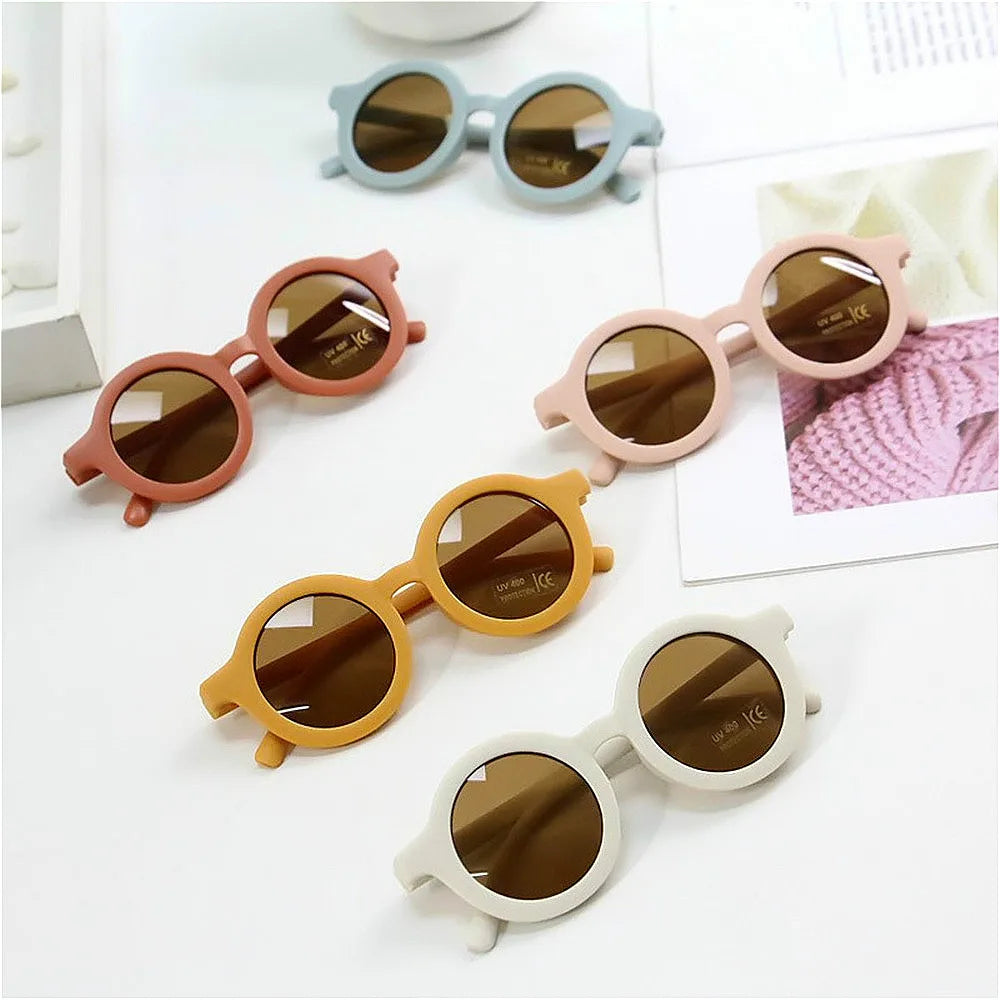 Children's Sunglasses Infant's Retro Solid Color Ultraviolet-proof Round Convenience Glasses Eyeglass For Kids Wholesale