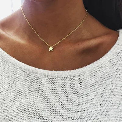 Double Layer Heart Pendant Chain Necklace Women Gold Color Choker Statement Necklaces Multilayer Bohemia Jewlery Gifts