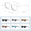 KDEAM All Matching Square Polarized Sunglasses For Men Women TR90 Material Frame Spring Hinges KD398