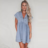 Summer New Washed Short Sleeve Denim Dress Women