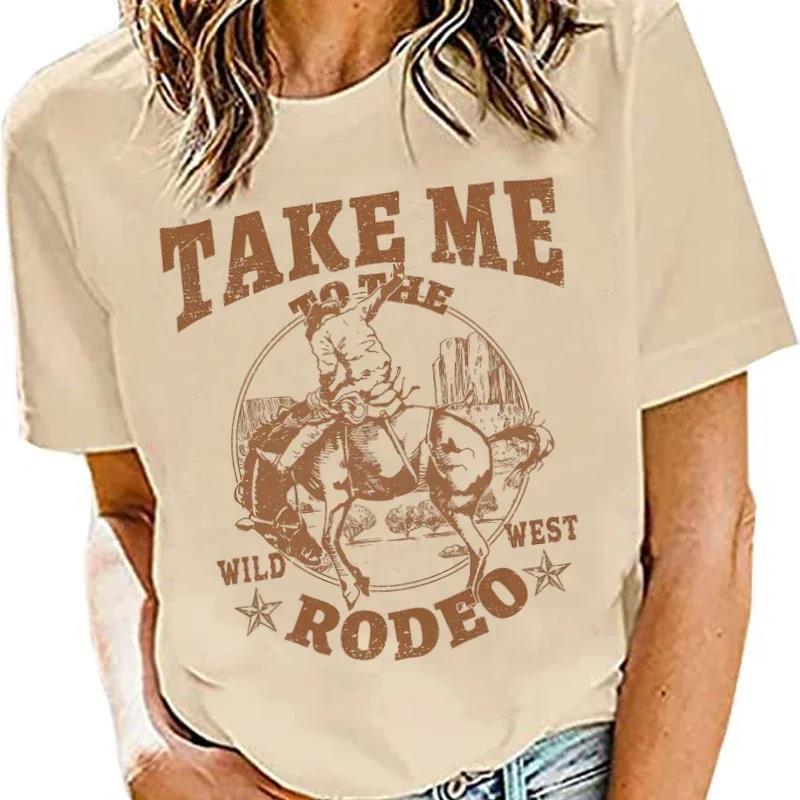 Denim Pattern Women's Retro Country Music T-shirt