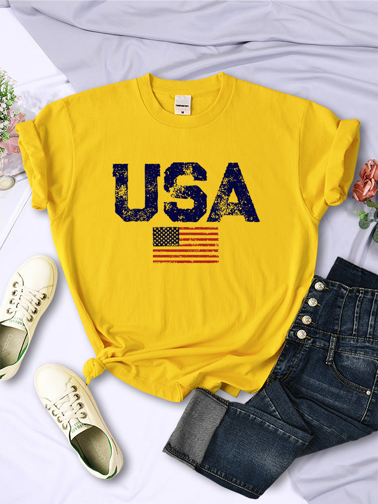 American Letters American Stars And Stripes Printed Women's T-shirt