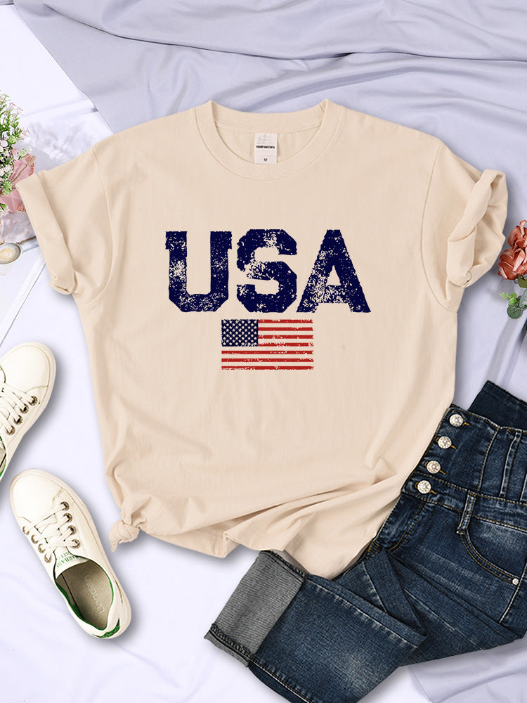 American Letters American Stars And Stripes Printed Women's T-shirt