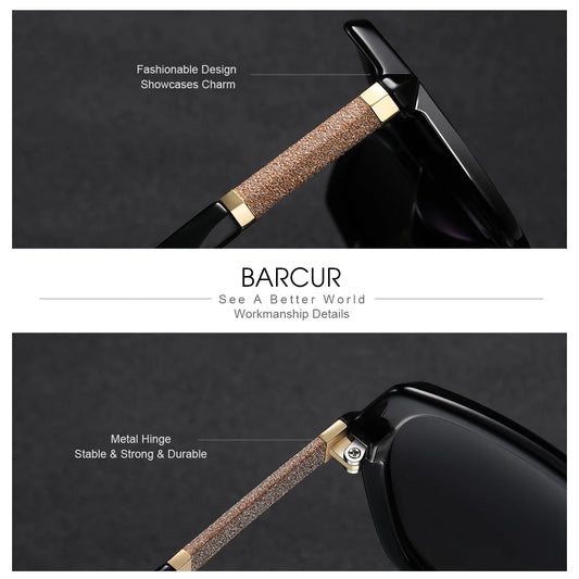 BARCUR Design Polarized Sunglasses Women UV400 Lady Fashion Gradient Sun Glasses for Women Eyewear Accessory