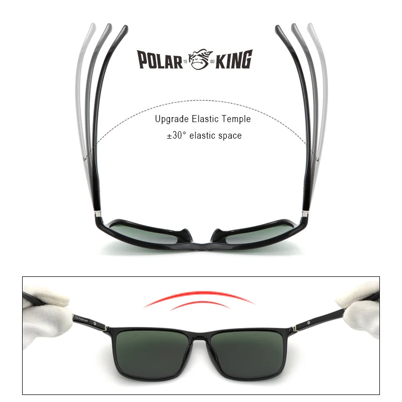 POLARKING Brand Metal Designer Polarized Sunglasses For Driving Men Oculos Square Sun Glasses For Men's Fashion Travel Eyewear