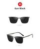 VIVIBEE Classic Rectangle Polarized Sunglasses Men Matte Black UV400 Fashion Square Sun Glasses Spring Hinge Driving Shades