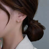 2024 premium light luxury four claw row earrings design sense personalized fashion earrings