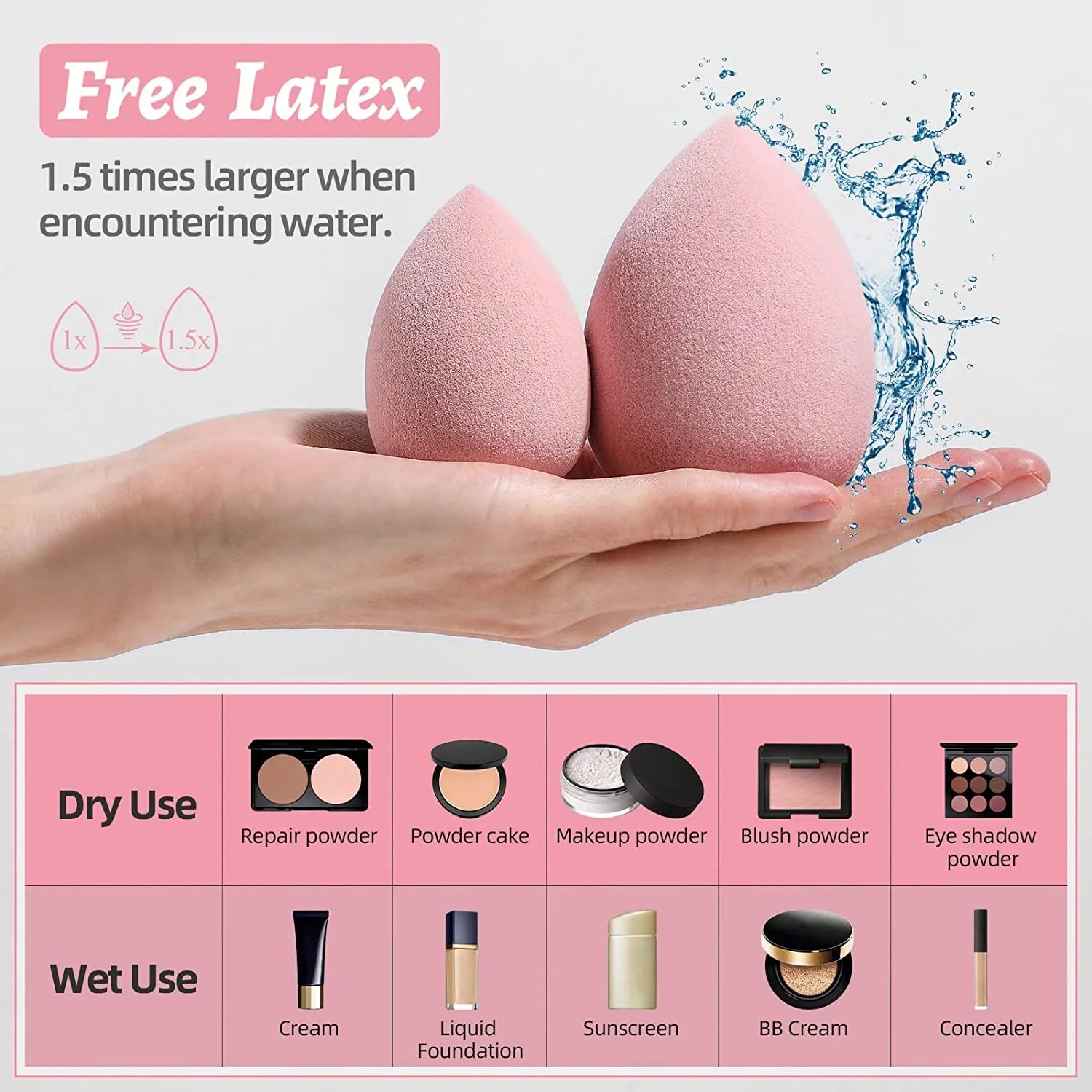 7 Pieces Makeup Sponge Blender Set for Foundation  Cosmetic For Foundation Cream Concealer Make Up Tools makeup free shipping