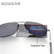 AOWEAR Men's Polarized Mirrored Sunglasses for Men Women Luxury Quality Retro Rectangle UV400 Driving Sun Glasses gafas de sol