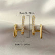 New Design Irregular U-shaped Gold Color Earrings for Women Korean Luxury Crystal Earring Girl Wedding Party Jewelry Accessories