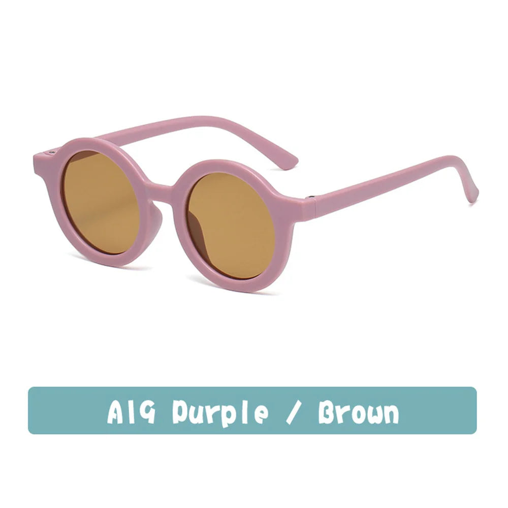 Children's Sunglasses Infant's Retro Solid Color Ultraviolet-proof Round Convenience Glasses Eyeglass For Kids Wholesale