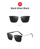 VIVIBEE Classic Rectangle Polarized Sunglasses Men Matte Black UV400 Fashion Square Sun Glasses Spring Hinge Driving Shades